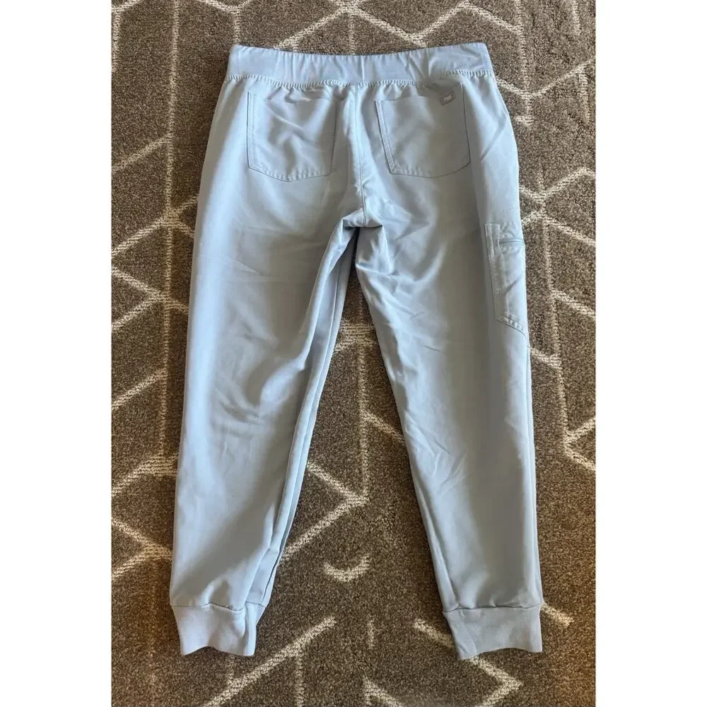 FIGS Technical Collection Women’s Scrub Set Blue Solid Top & Jogger Pants Sz S/M
